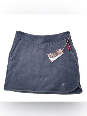 Indyeva Satu Skirt Gray Polartec Quick Dry Snap Skirt Recycled Hiking Camp M
